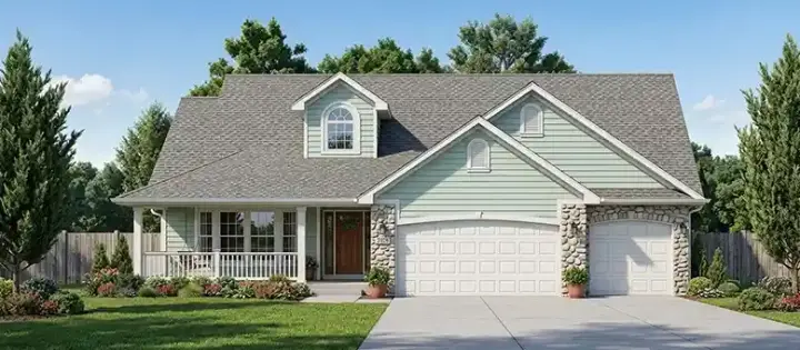 Country house plans 25-201 - front exterior, 1,686 sq ft, 3 bed, 2 bath house plans | Monster House Plans