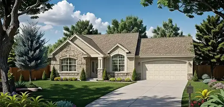 Traditional house plans 25-207 - front exterior, 922 sq ft, 2 bed, 1 bath house plans | Monster House Plans