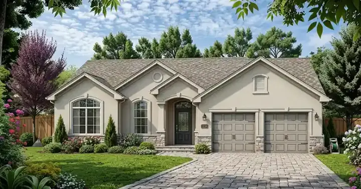 Traditional house plans 25-219 - front exterior, 1,184 sq ft, 3 bed, 2 bath house plans | Monster House Plans