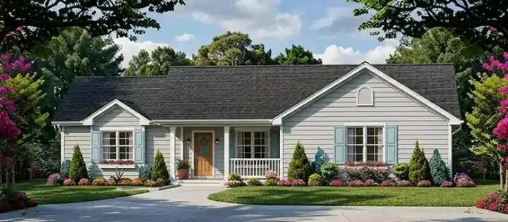 Traditional house plans 25-230 - front exterior, 1,271 sq ft, 3 bed, 2 bath house plans | Monster House Plans