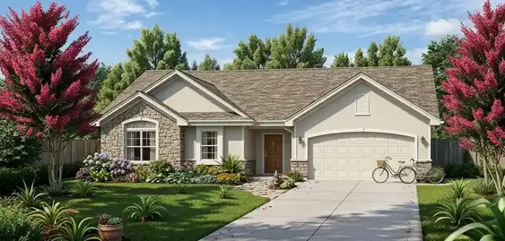 Traditional house plans 25-231 - front exterior, 1,273 sq ft, 2 bed, 2 bath house plans | Monster House Plans