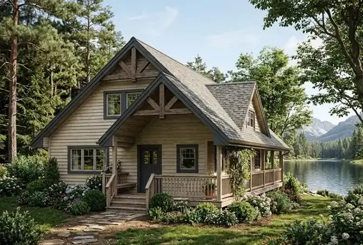 Cottage house plans 26-110 - front exterior, 1,644 sq ft, 2 bed, 2 bath house plans | Monster House Plans