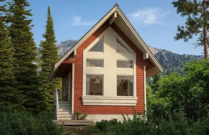 Contemporary house plans 26-115 - front exterior, 840 sq ft, 0 bed, 1 bath house plans | Monster House Plans