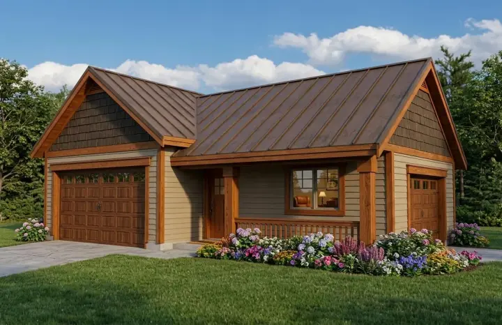 Traditional house plans 26-121 - front exterior, 960 sq ft, 0 bed, 0 bath house plans | Monster House Plans