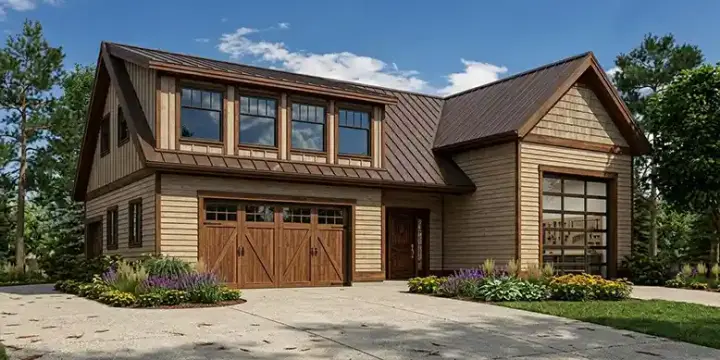 Bungalow house plans 26-132 - front exterior, 913 sq ft, 1 bed, 1 bath house plans | Monster House Plans