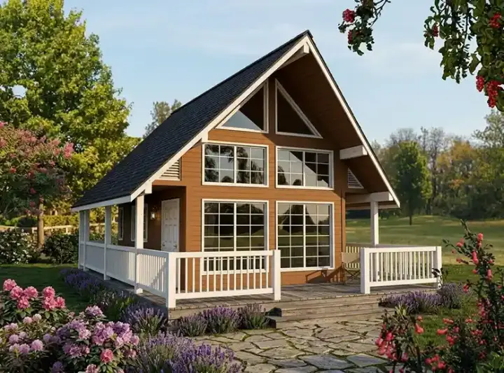 Contemporary house plans 26-134 - front exterior, 1,062 sq ft, 1 bed, 1 bath house plans | Monster House Plans