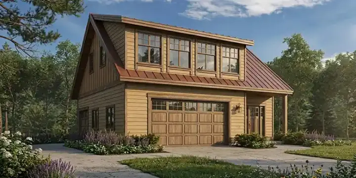 Traditional house plans 26-141 - front exterior, 1,408 sq ft, 1 bed, 1 bath house plans | Monster House Plans
