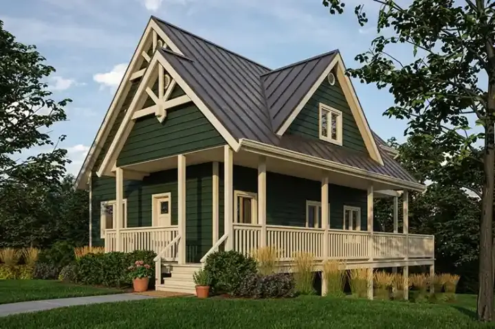 Craftsman house plans 26-145 - front exterior, 1,370 sq ft, 3 bed, 2 bath house plans | Monster House Plans