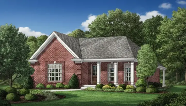 Country house plans 27-102 - front exterior, 1,166 sq ft, 2 bed, 2 bath house plans | Monster House Plans