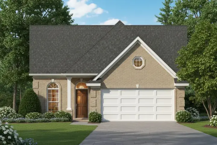 Traditional house plans 27-104 - front exterior, 1,472 sq ft, 3 bed, 2 bath house plans | Monster House Plans