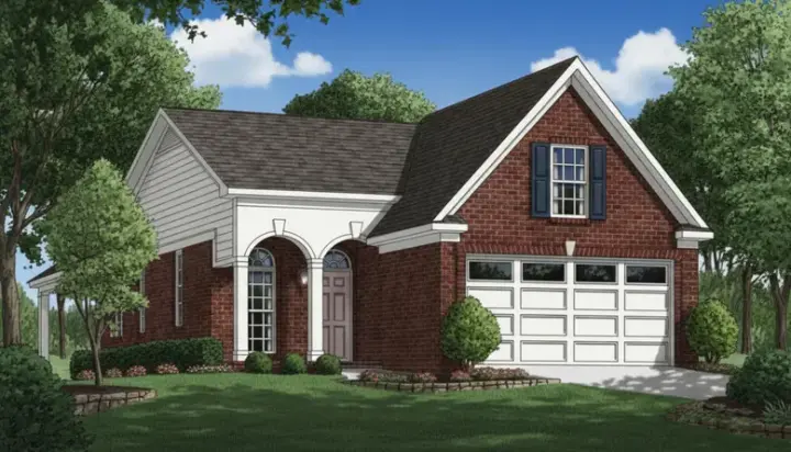 Traditional house plans 27-105 - front exterior, 1,288 sq ft, 3 bed, 2 bath house plans | Monster House Plans