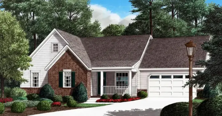 Country house plans 27-108 - front exterior, 1,660 sq ft, 3 bed, 2 bath house plans | Monster House Plans