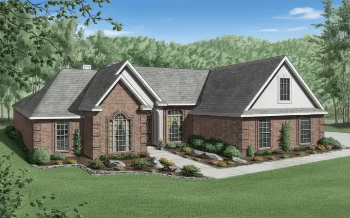 Traditional house plans 27-110 - front exterior, 1,699 sq ft, 3 bed, 2 bath house plans | Monster House Plans
