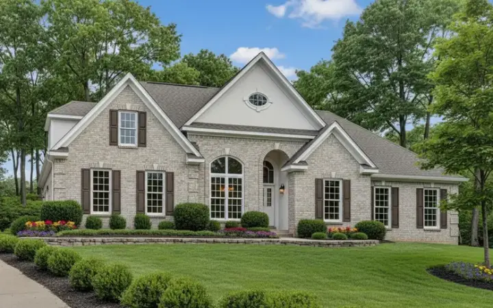 European house plans 27-112 - front exterior, 1,722 sq ft, 3 bed, 2 bath house plans | Monster House Plans