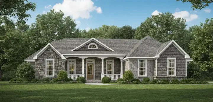 Country house plans 27-113 - front exterior, 1,705 sq ft, 3 bed, 2 bath house plans | Monster House Plans