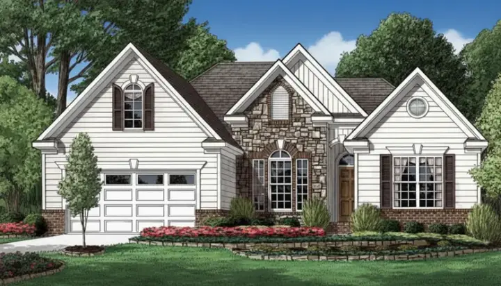 Traditional house plans 27-114 - front exterior, 1,691 sq ft, 3 bed, 2 bath house plans | Monster House Plans