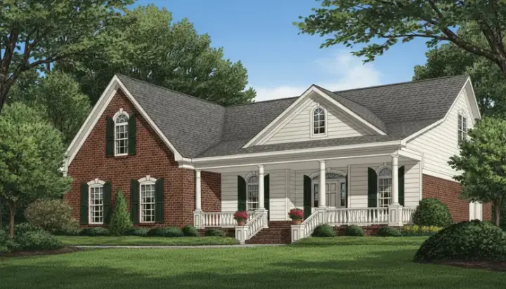 Southern house plans 27-116 - front exterior, 1,779 sq ft, 3 bed, 2 bath house plans | Monster House Plans
