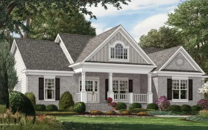 Southern house plans 27-122 - front exterior, 1,979 sq ft, 3 bed, 2 bath house plans | Monster House Plans
