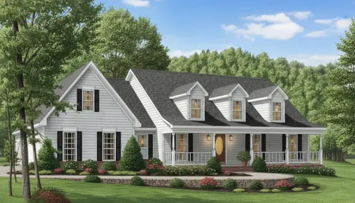 Country house plans 27-123 - front exterior, 2,105 sq ft, 3 bed, 2 bath house plans | Monster House Plans