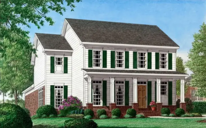 Southern Colonial house plans 27-124 - front exterior, 2,052 sq ft, 3 bed, 2 bath house plans | Monster House Plans