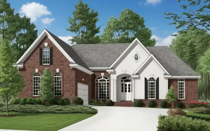 European house plans 27-125 - front exterior, 2,095 sq ft, 3 bed, 2 bath house plans | Monster House Plans