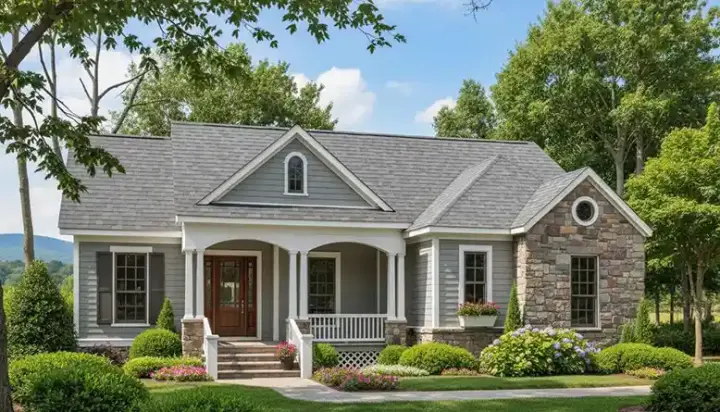 Country house plans 27-126 - front exterior, 2,028 sq ft, 3 bed, 2 bath house plans | Monster House Plans