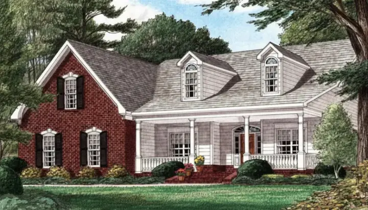 Country house plans 27-127 - front exterior, 2,036 sq ft, 3 bed, 2 bath house plans | Monster House Plans