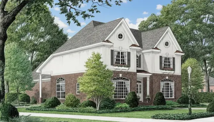Traditional house plans 27-129 - front exterior, 2,157 sq ft, 3 bed, 2 bath house plans | Monster House Plans