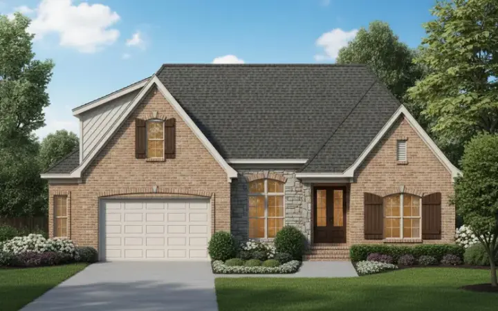 European house plans 27-135 - front exterior, 2,580 sq ft, 4 bed, 3 bath house plans | Monster House Plans