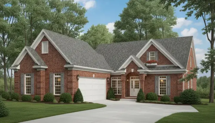 Traditional house plans 27-140 - front exterior, 2,377 sq ft, 3 bed, 2 bath house plans | Monster House Plans