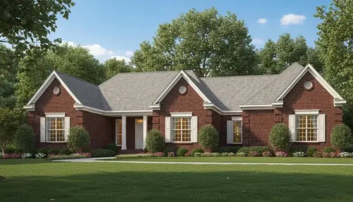 Traditional house plans 27-142 - front exterior, 2,498 sq ft, 3 bed, 2 bath house plans | Monster House Plans