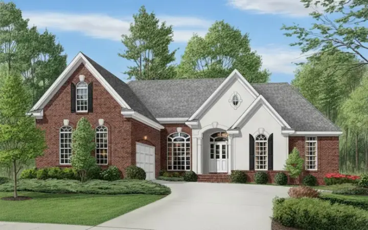Traditional house plans 27-143 - front exterior, 2,447 sq ft, 3 bed, 2 bath house plans | Monster House Plans