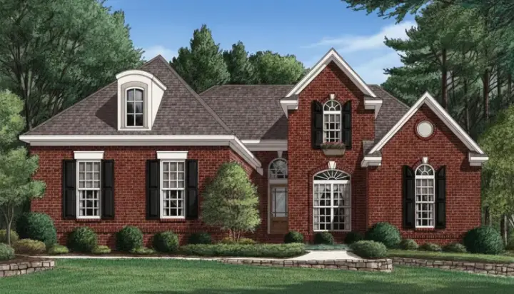 Traditional house plans 27-144 - front exterior, 2,411 sq ft, 3 bed, 3 bath house plans | Monster House Plans