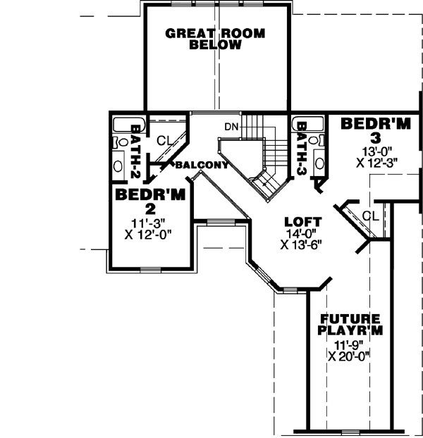 Upper/Second Floor Plan: 27-154