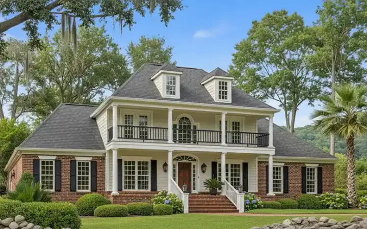 Plantation house plans 27-157 - front exterior, 3,072 sq ft, 4 bed, 3 bath house plans | Monster House Plans