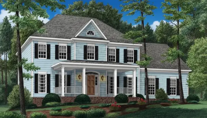 Southern Colonial house plans 27-167 - front exterior, 3,509 sq ft, 4 bed, 3 bath house plans | Monster House Plans