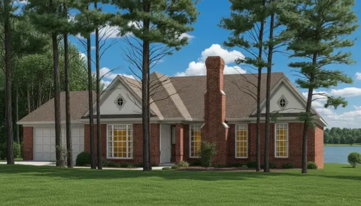 Traditional house plans 27-173 - front exterior, 1,593 sq ft, 3 bed, 2 bath house plans | Monster House Plans
