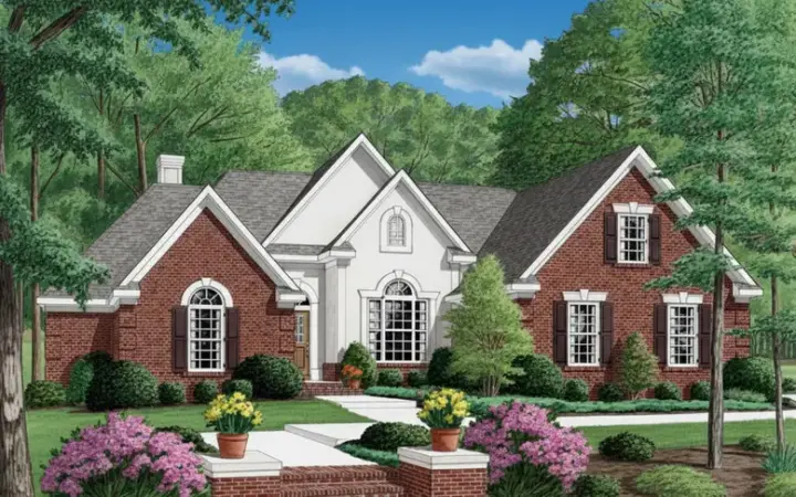 Traditional house plans 27-180 - front exterior, 2,357 sq ft, 3 bed, 2 bath house plans | Monster House Plans