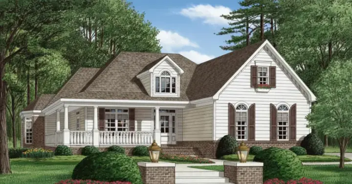 Country house plans 27-183 - front exterior, 2,629 sq ft, 3 bed, 2 bath house plans | Monster House Plans