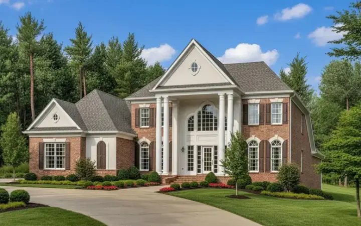 Southern Colonial house plans 27-185 - front exterior, 3,472 sq ft, 4 bed, 3 bath house plans | Monster House Plans