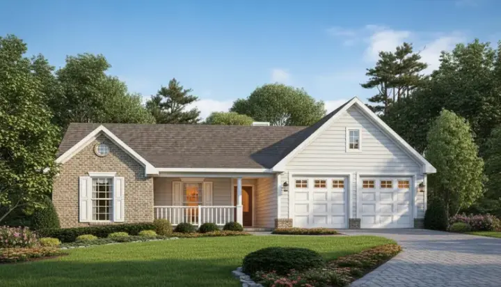 Country house plans 27-187 - front exterior, 1,680 sq ft, 4 bed, 2 bath house plans | Monster House Plans