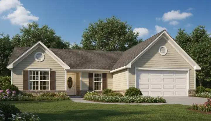 Traditional house plans 27-189 - front exterior, 1,449 sq ft, 3 bed, 2 bath house plans | Monster House Plans