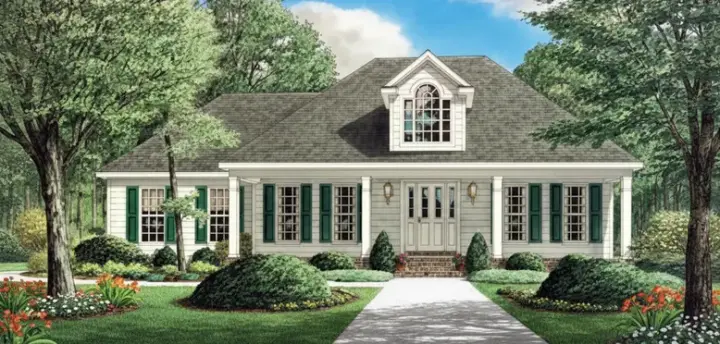 Southern house plans 27-193 - front exterior, 1,843 sq ft, 3 bed, 2 bath house plans | Monster House Plans