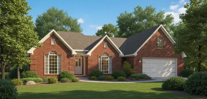 Traditional house plans 27-200 - front exterior, 1,634 sq ft, 3 bed, 2 bath house plans | Monster House Plans