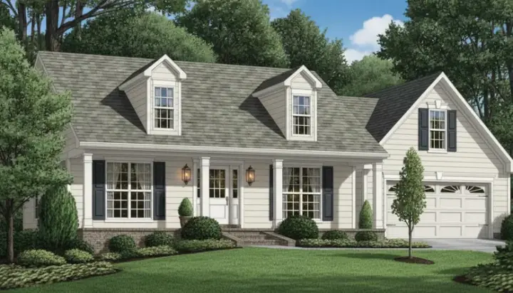 Country house plans 27-201 - front exterior, 1,676 sq ft, 3 bed, 2 bath house plans | Monster House Plans