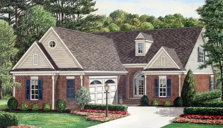 Traditional house plans 27-208 - front exterior, 2,501 sq ft, 3 bed, 2 bath house plans | Monster House Plans