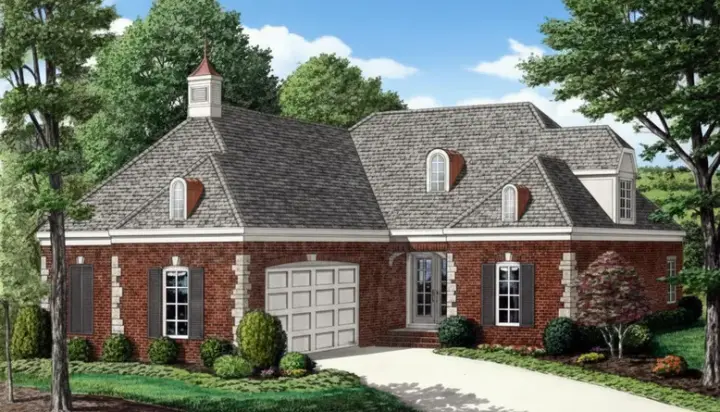 European house plans 27-210 - front exterior, 2,544 sq ft, 3 bed, 2 bath house plans | Monster House Plans
