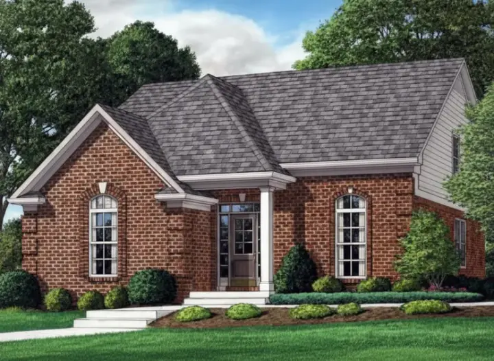 Traditional house plans 27-224 - front exterior, 1,856 sq ft, 4 bed, 3 bath house plans | Monster House Plans