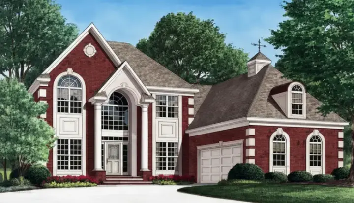 European house plans 27-231 - front exterior, 2,748 sq ft, 4 bed, 3 bath house plans | Monster House Plans