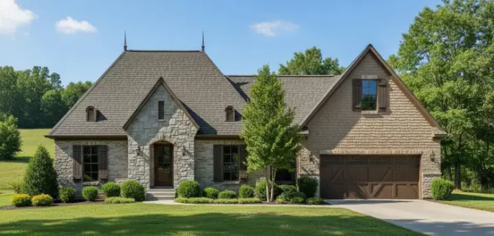 European house plans 27-246 - front exterior, 1,674 sq ft, 3 bed, 2 bath house plans | Monster House Plans